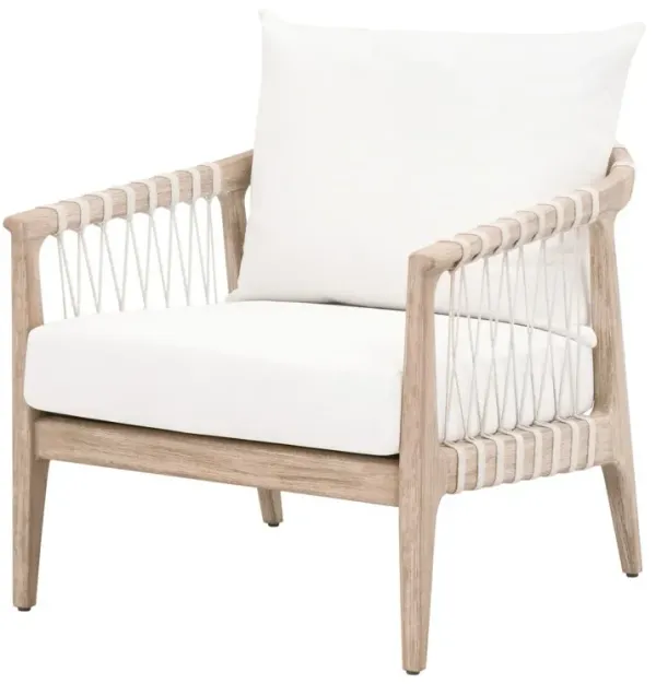Neri Club Chair, White Speckle Rope/Pearl Performance