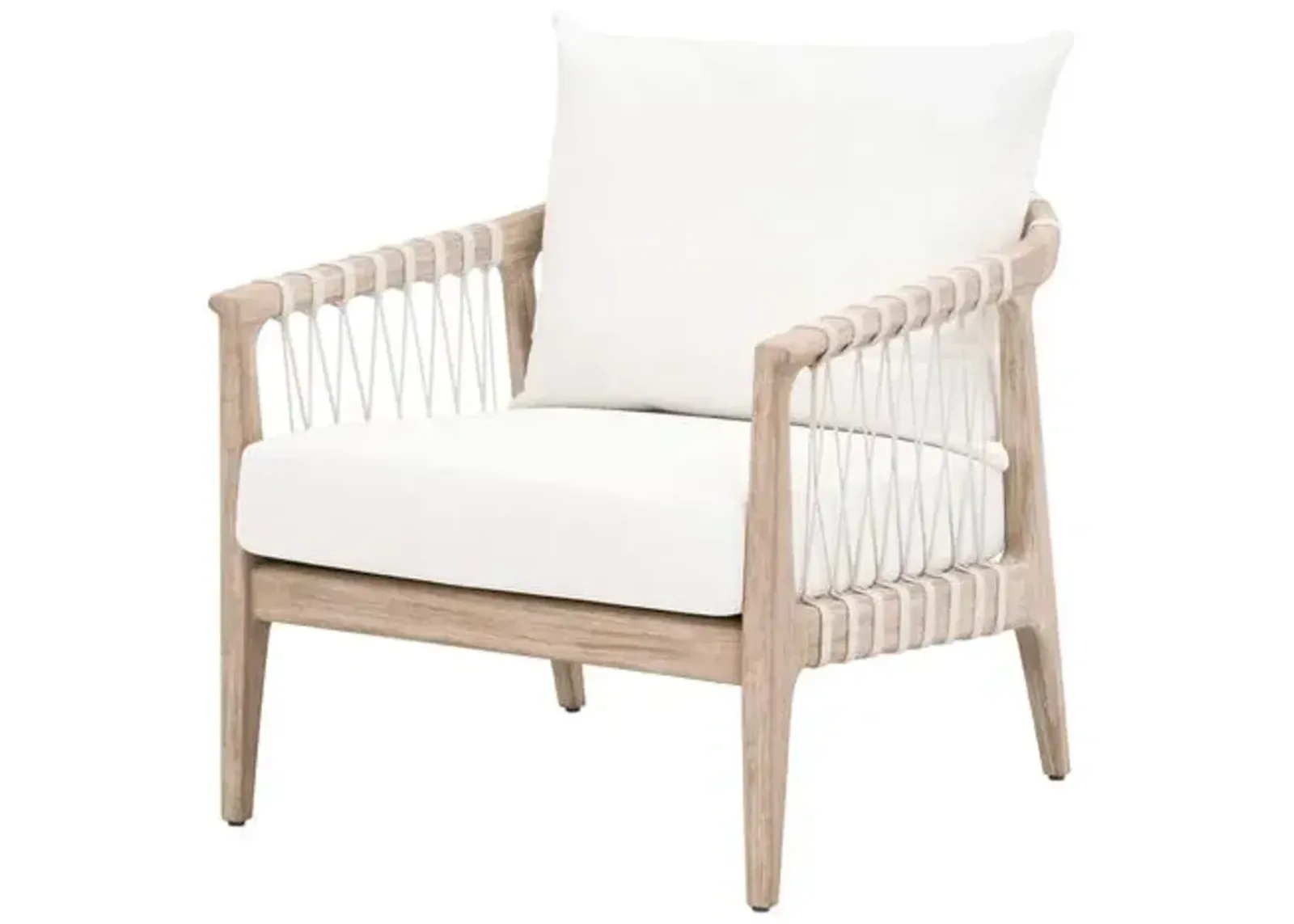 Neri Club Chair - White Speckle Rope/Pearl Performance