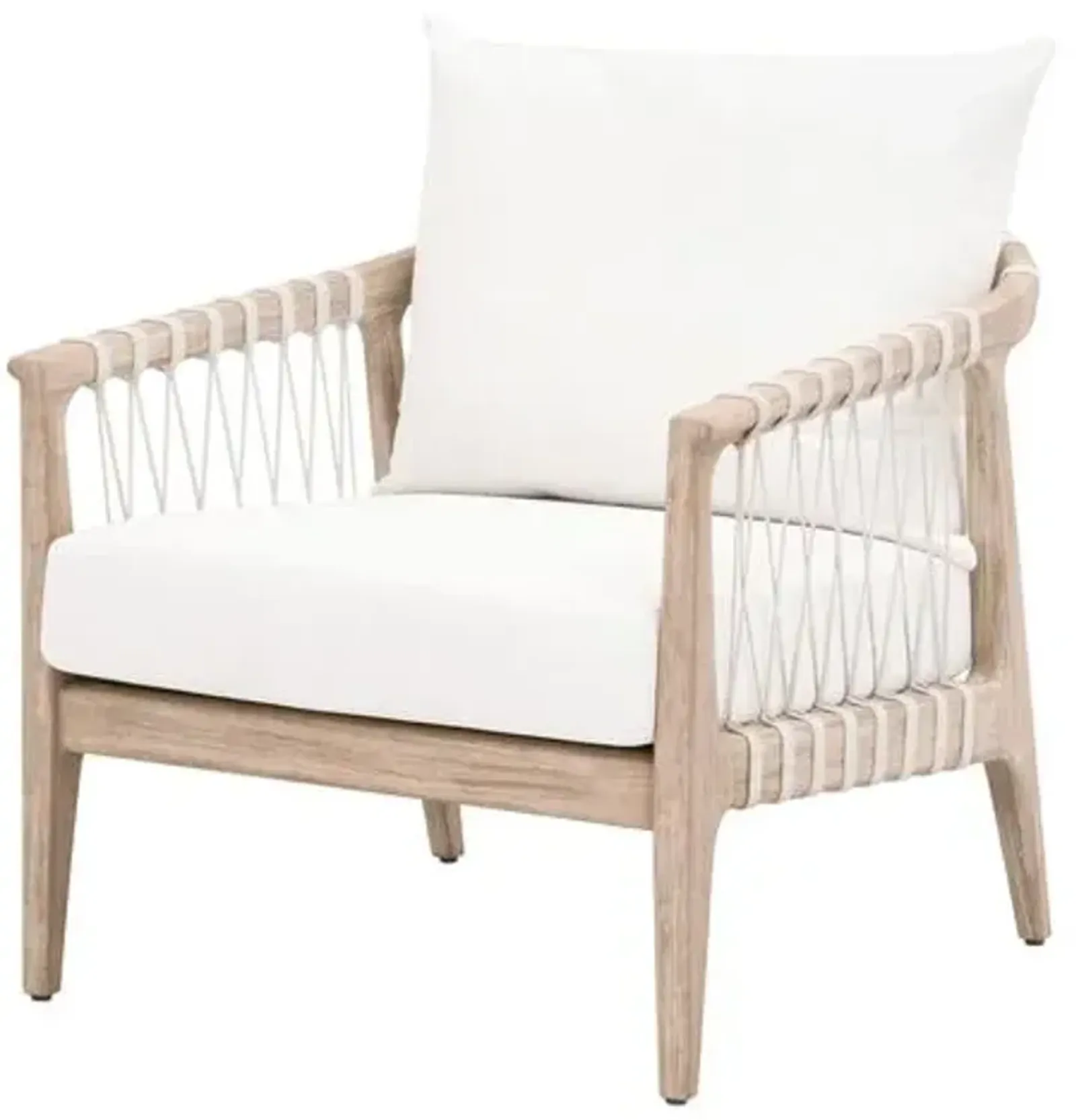 Neri Club Chair - White Speckle Rope/Pearl Performance