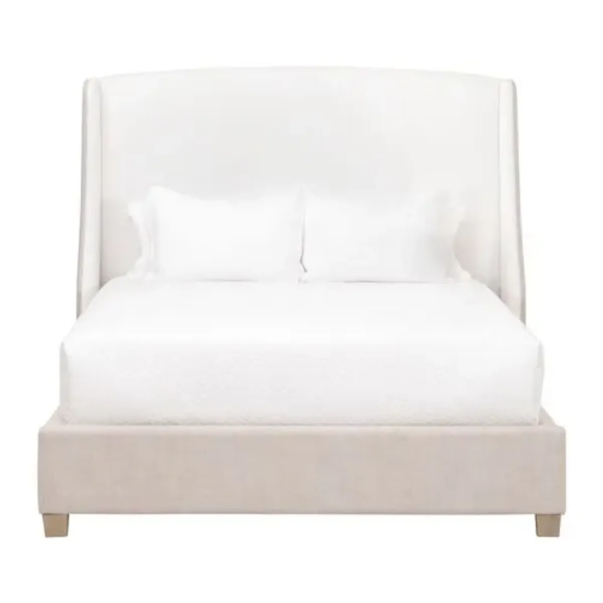 James 2-Tone Wingback Bed - Performance Linen - White