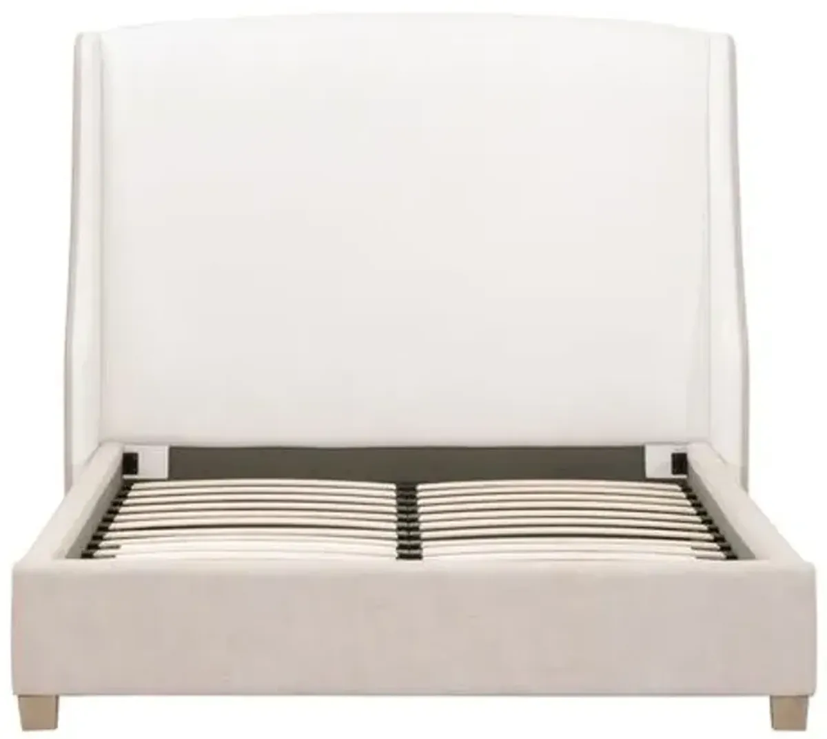 James 2-Tone Wingback Bed - Performance Linen - White