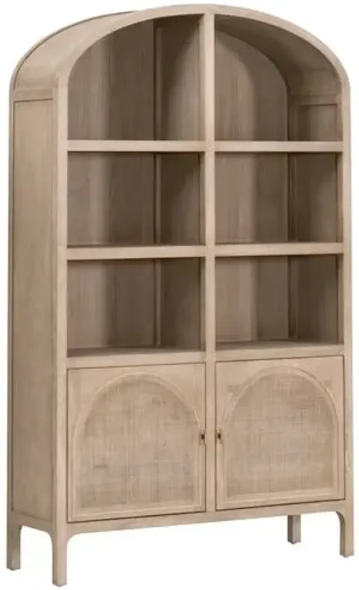 Winnie Cane Storage Bookcase/Cabinet - Smoke Gray - Brown