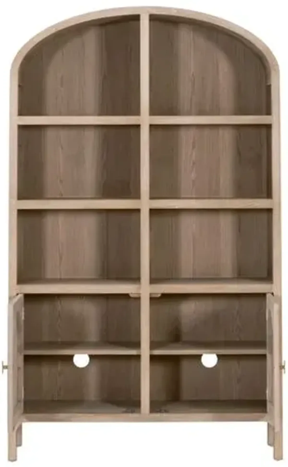 Winnie Cane Storage Bookcase/Cabinet - Smoke Gray - Brown