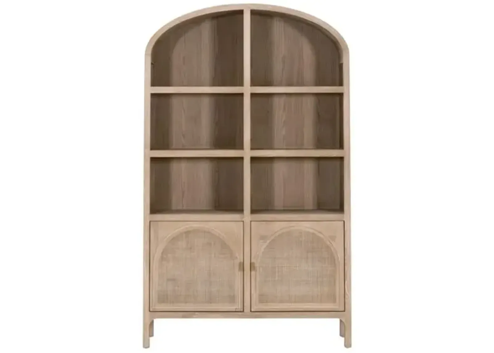 Winnie Cane Storage Bookcase/Cabinet - Smoke Gray - Brown