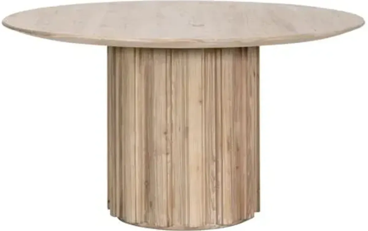 Jean 54" Round Dining Table - Smoke Gray