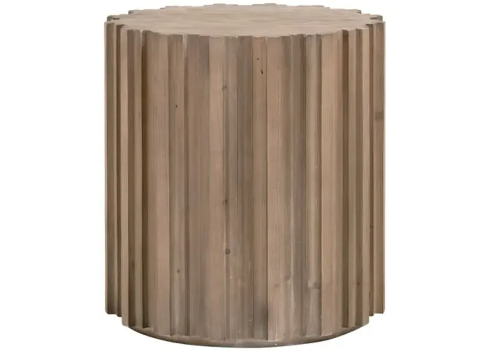 Jean Round End Table - Smoke Gray - Brown