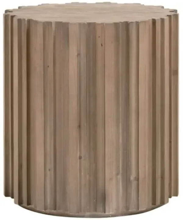 Jean Round End Table - Smoke Gray - Brown