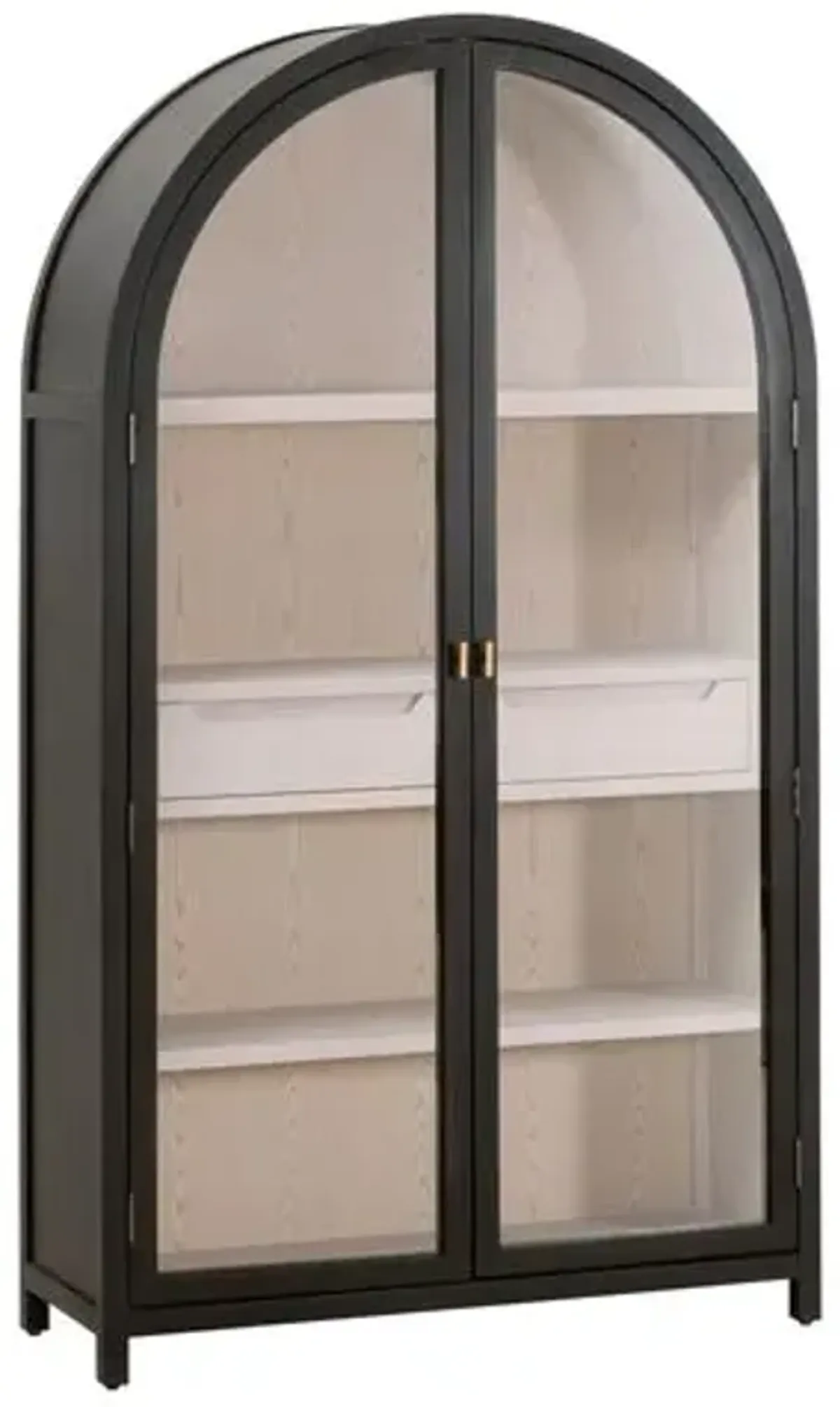 Gertrude Arched Display Cabinet - Black Birch/Natural Oak