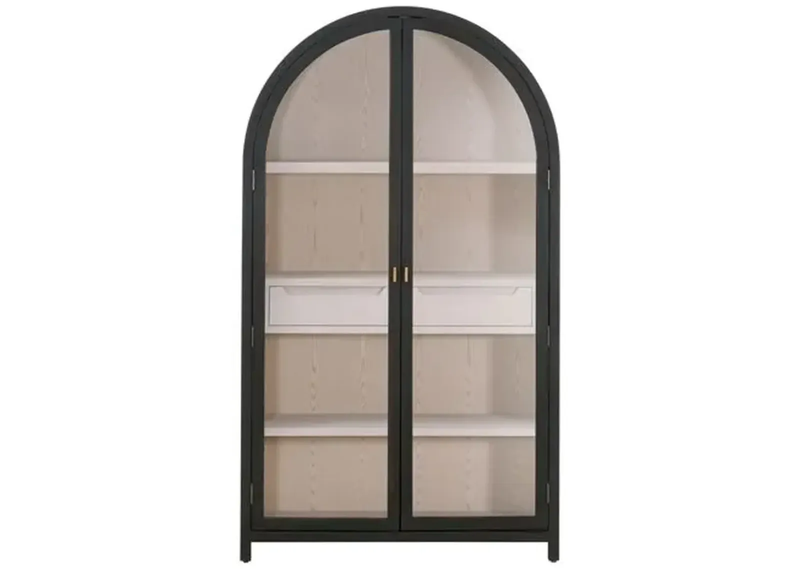 Gertrude Arched Display Cabinet - Black Birch/Natural Oak