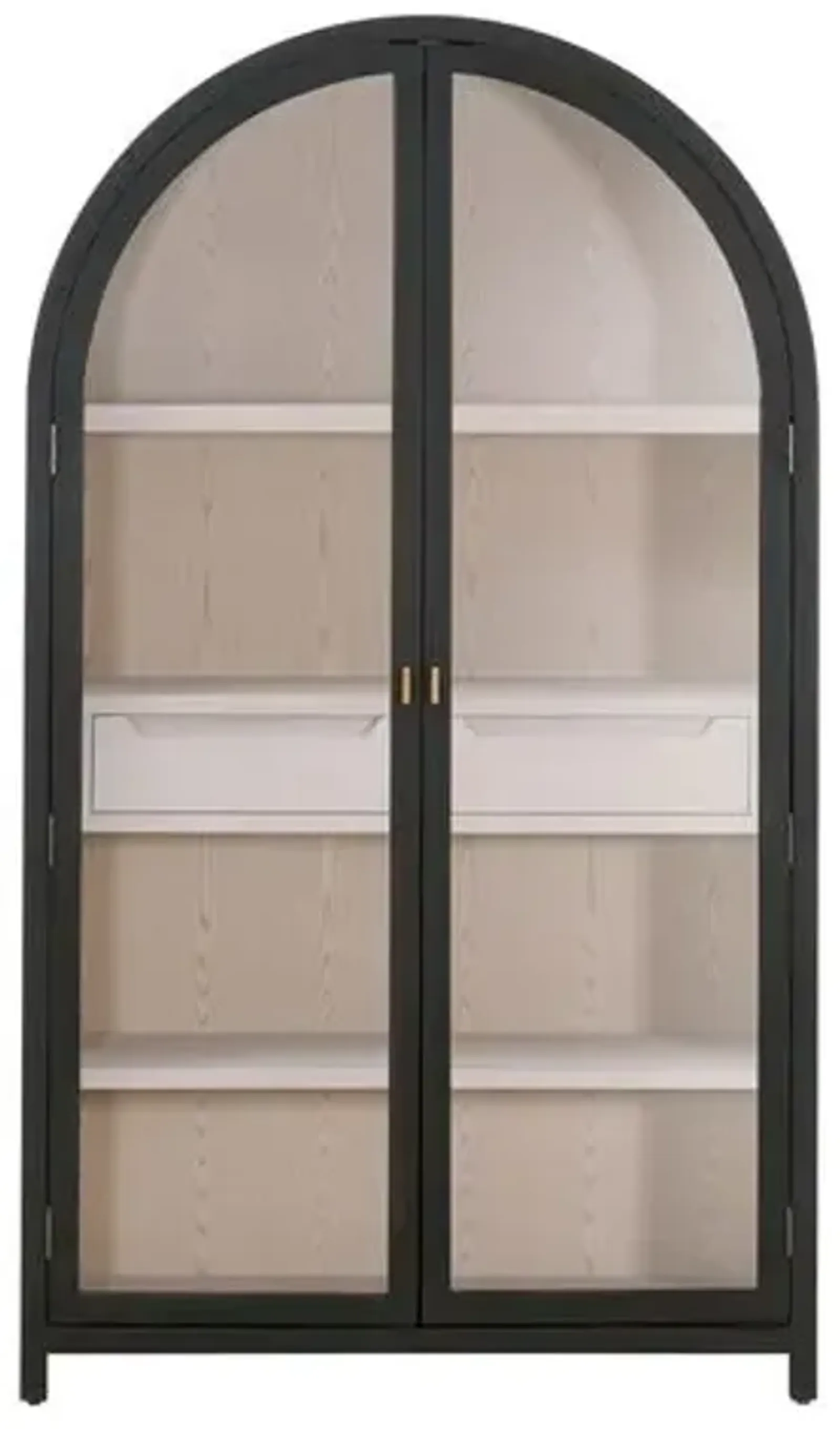 Gertrude Arched Display Cabinet - Black Birch/Natural Oak