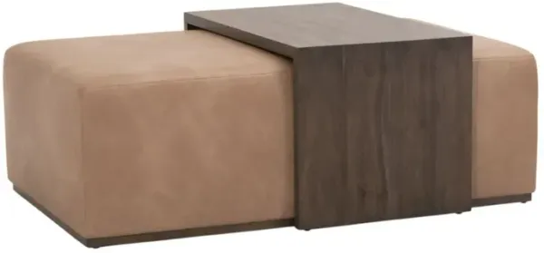 Remy 2-Pc Upholstered Coffee Table, Tan Leather
