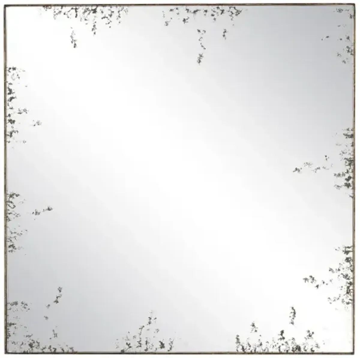 Rene Square Wall Mirror, Antique Pyrite Bronze