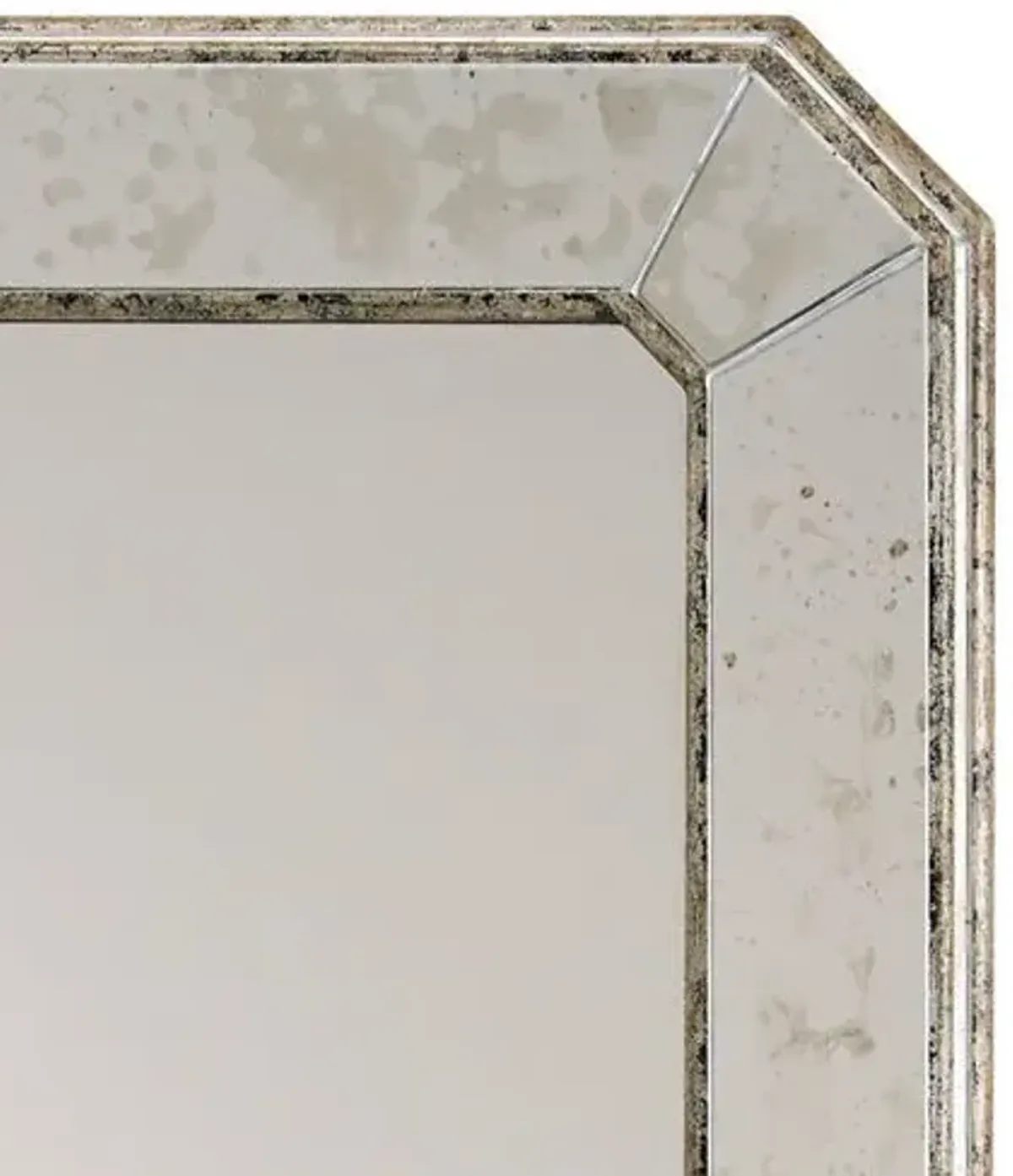 Large Antiqued Rectangular Wall Mirror - Silver - Currey & Company