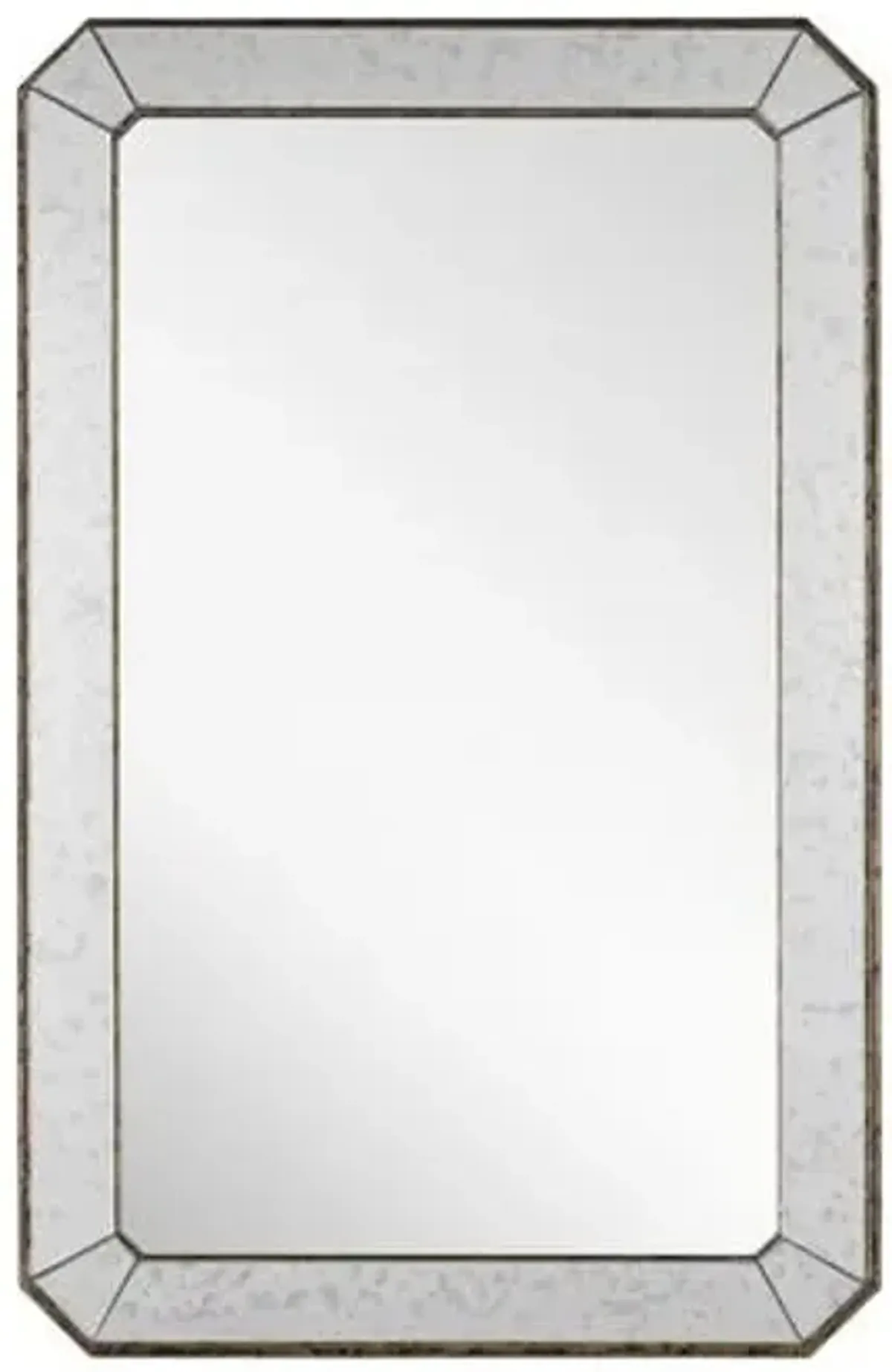 Large Antiqued Rectangular Wall Mirror - Silver - Currey & Company