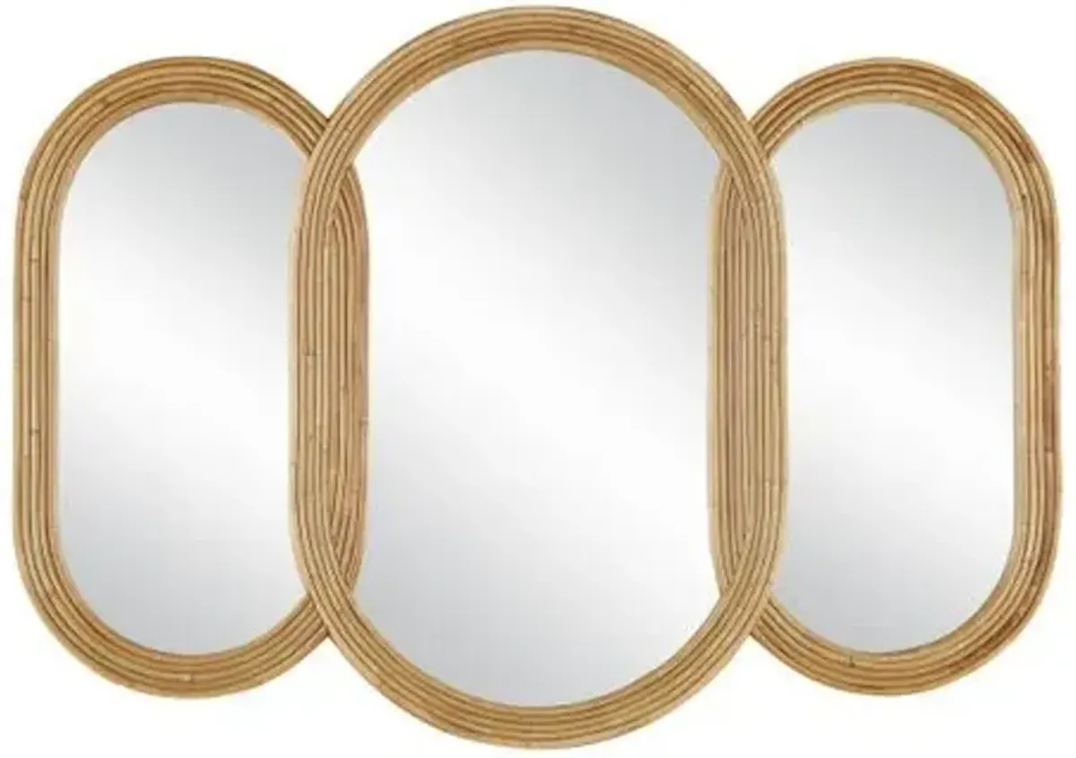 Triboa Triple Wall Mirror - Natural - Currey & Company