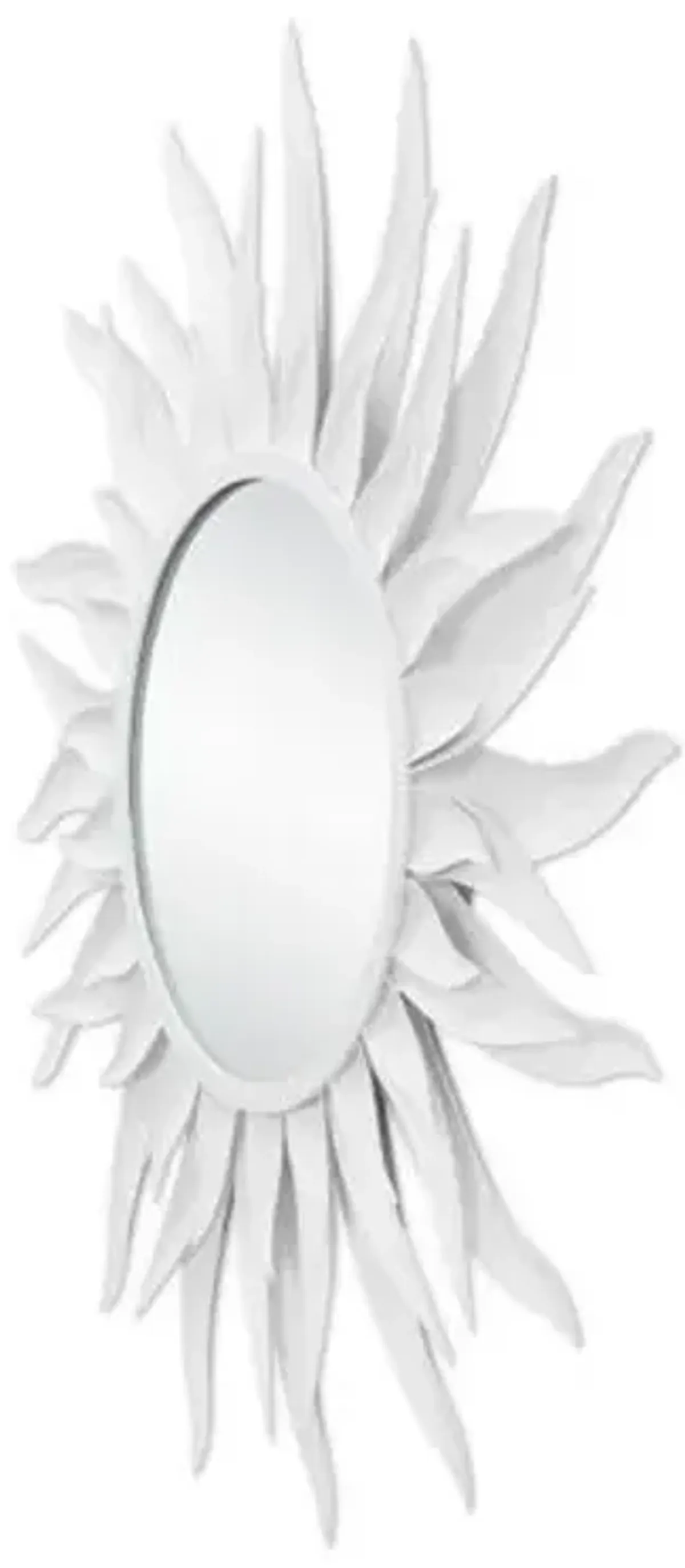 Agave Round Wall Mirror - Gesso White - Currey & Company