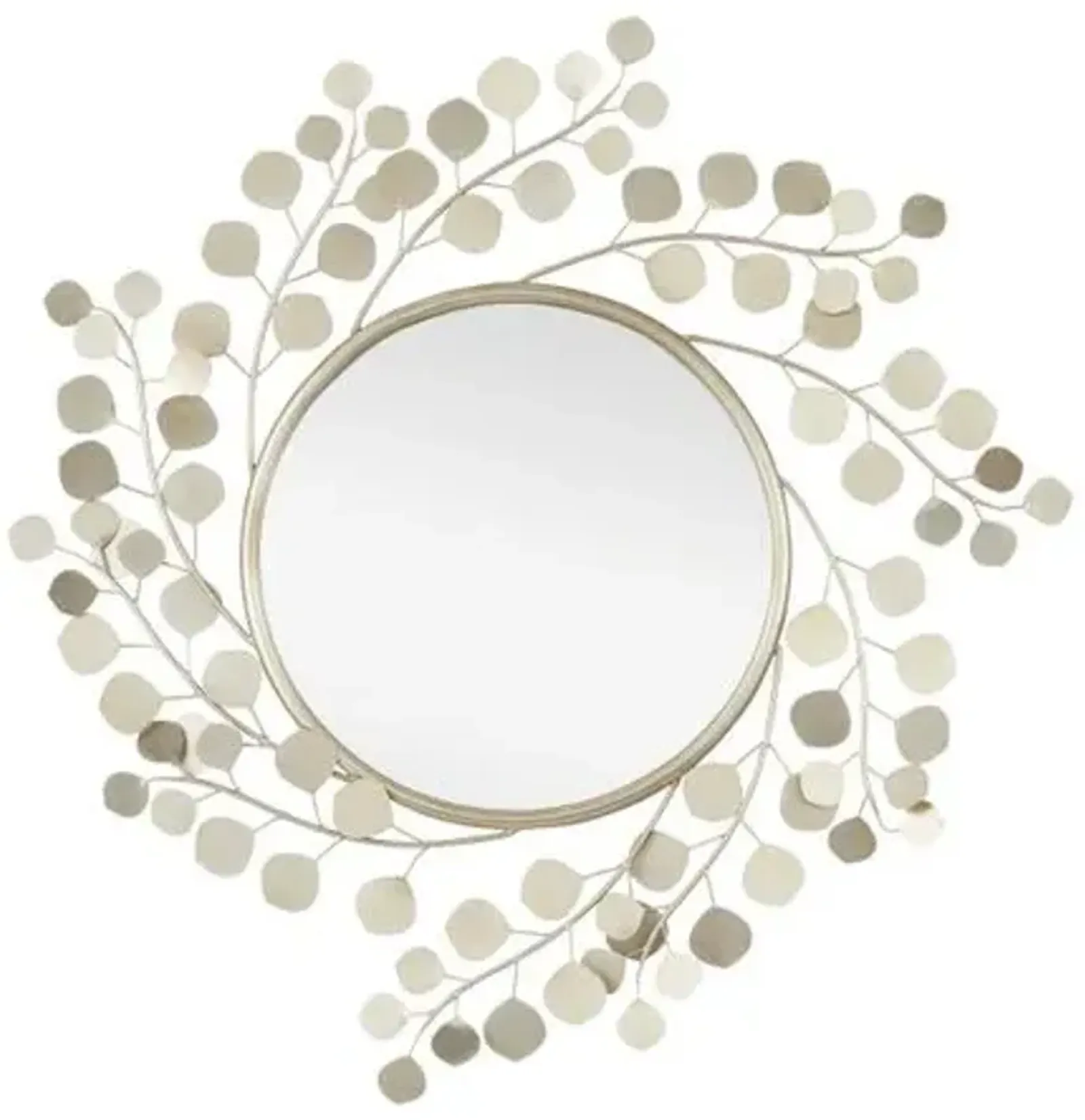 Lunaria Petal Round Wall Mirror - Silver - Currey & Company