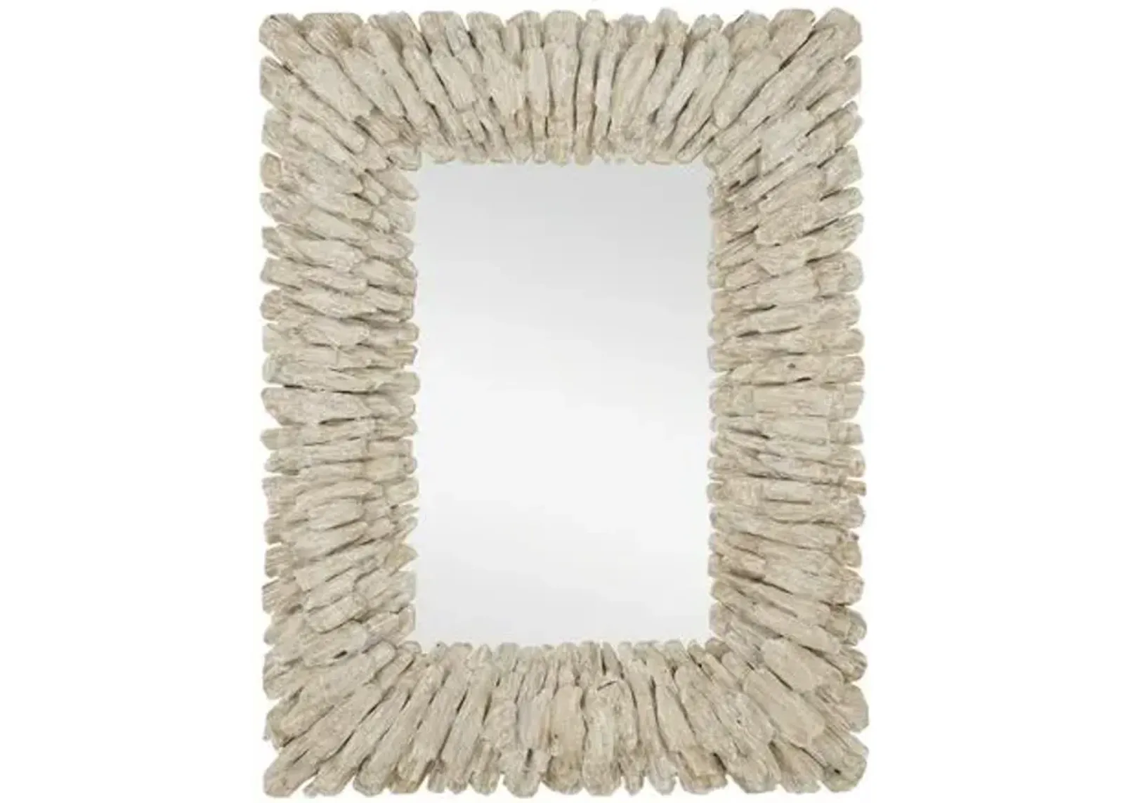 Beachhead Rectangular Mirror - Whitewashed Driftwood - Currey & Company