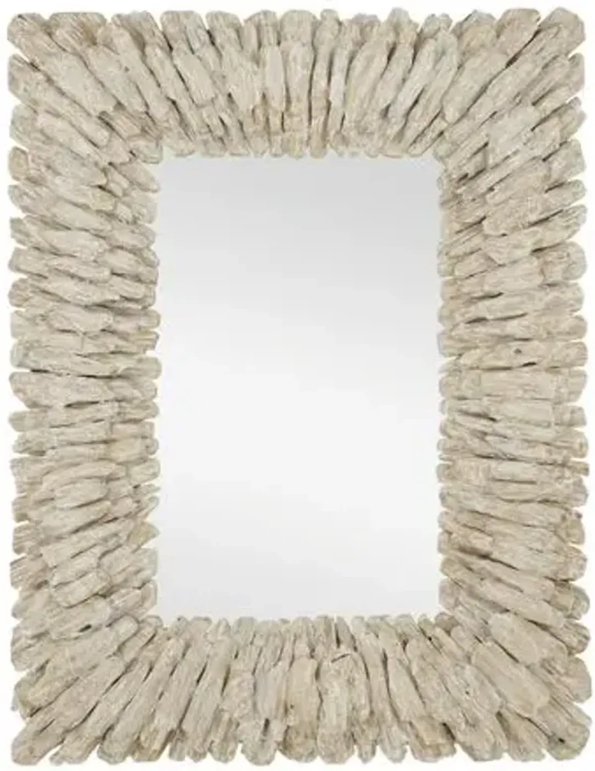 Beachhead Rectangular Mirror - Whitewashed Driftwood - Currey & Company