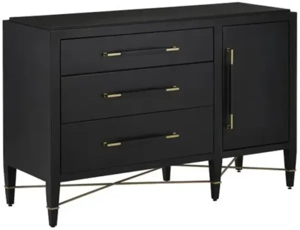 Verona Three-Drawer Chest - Currey & Company - Black