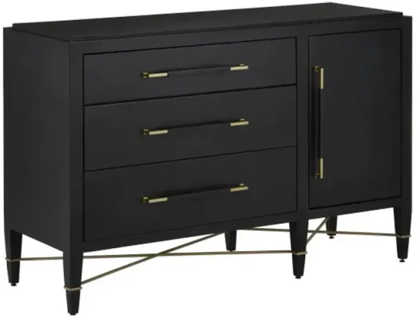 Verona Three-Drawer Chest - Currey & Company - Black