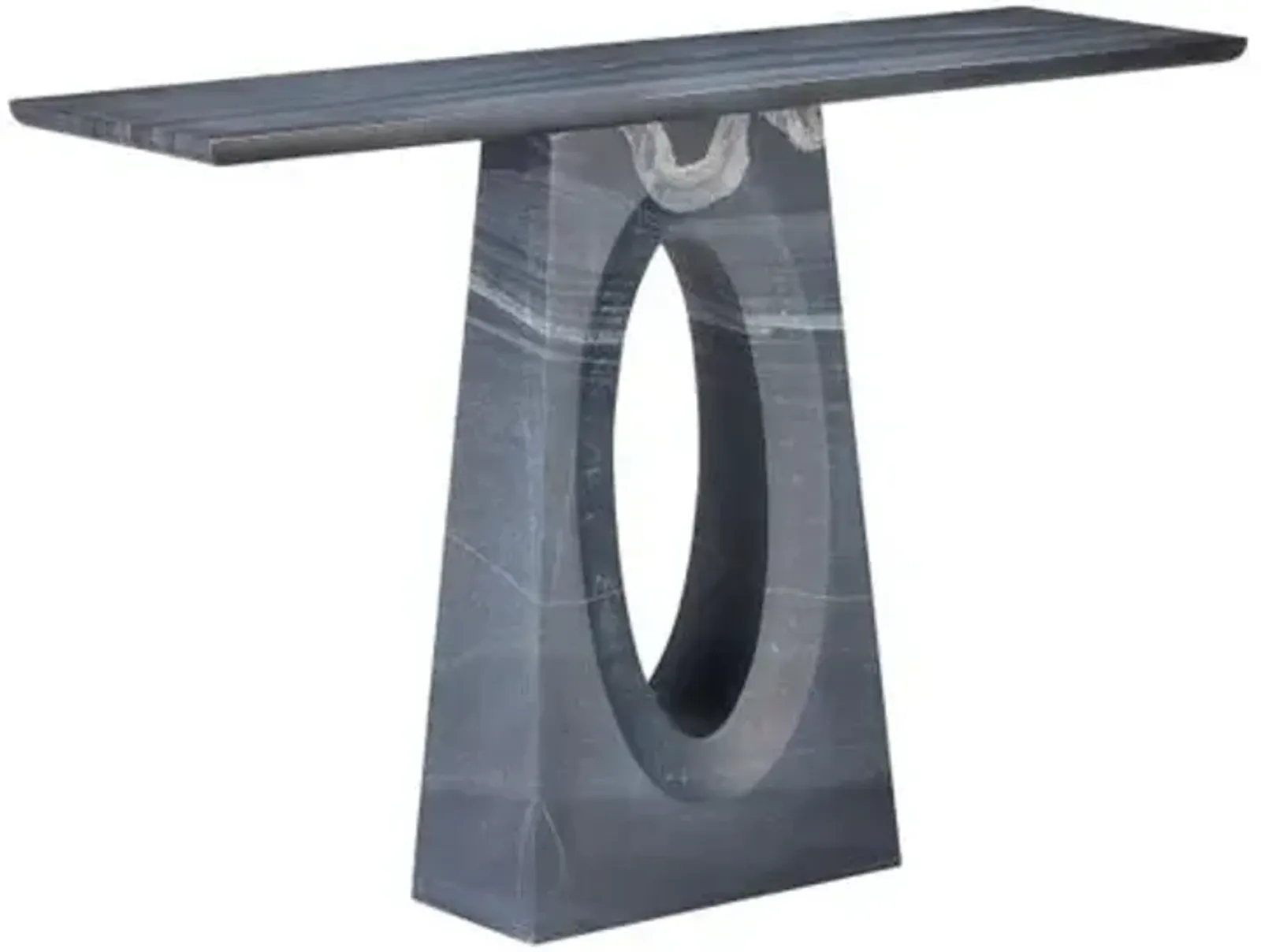 Demi Marble Console Table - Black/Gray - Currey & Company