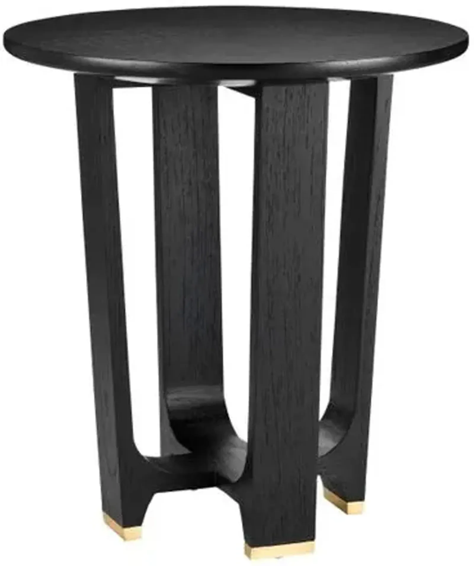 Blake Accent Table - Matte Caviar Black/Polished Brass - Currey & Company - 22Hx19.75D in