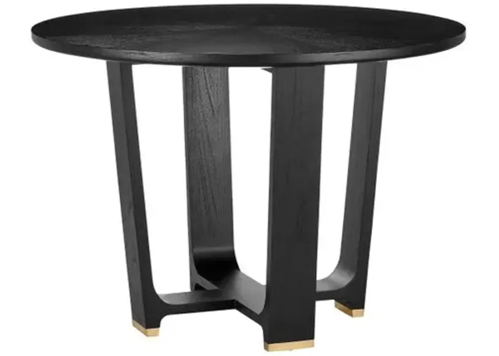 Blake Dining Table - Matte Caviar Black/Polished Brass - Currey & Company