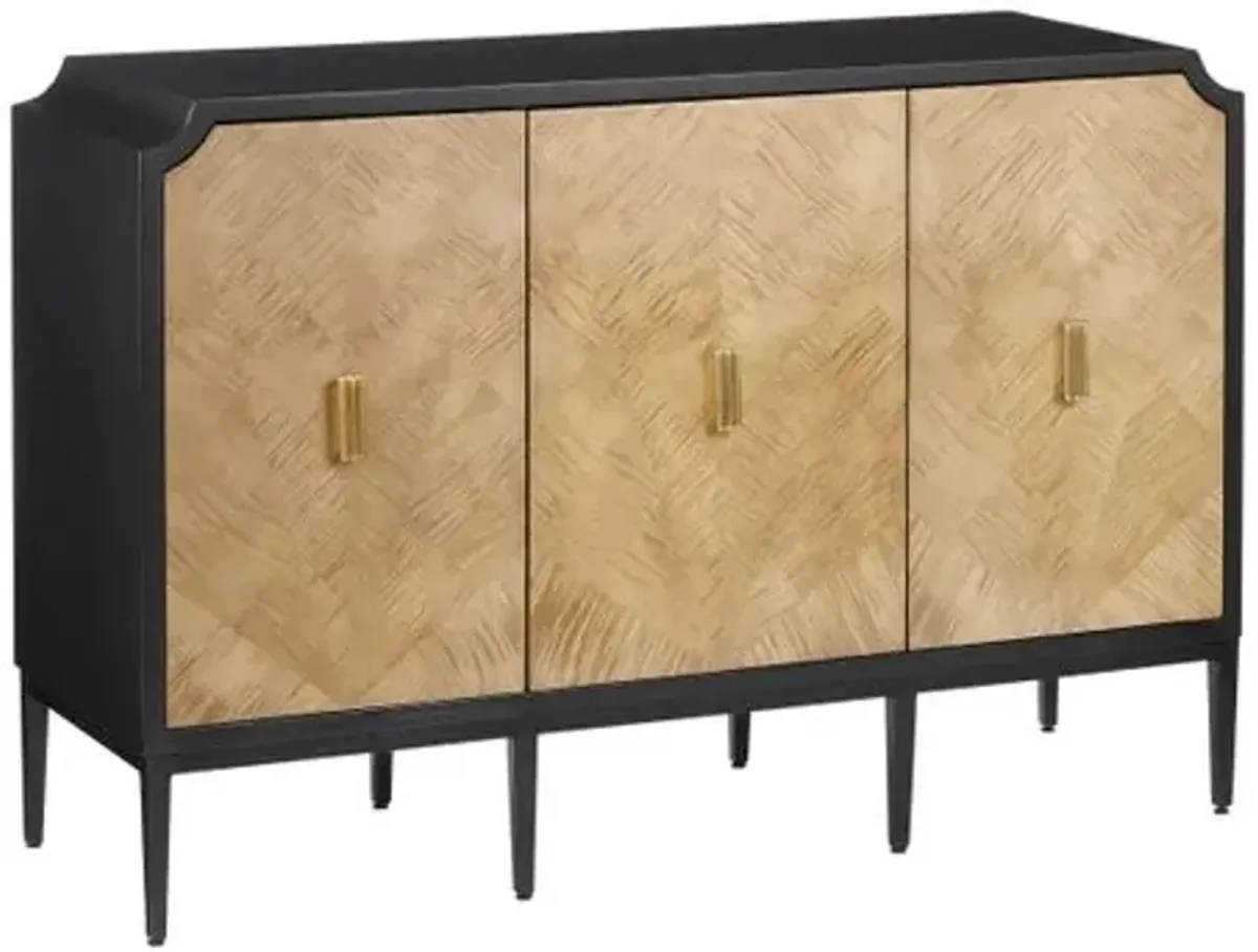 Kallista Cabinet - Caviar Black/Natural - Currey & Company