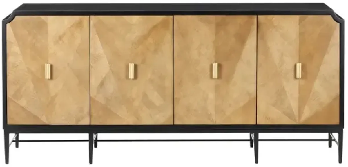 Kallista Credenza, Caviar Black/Natural