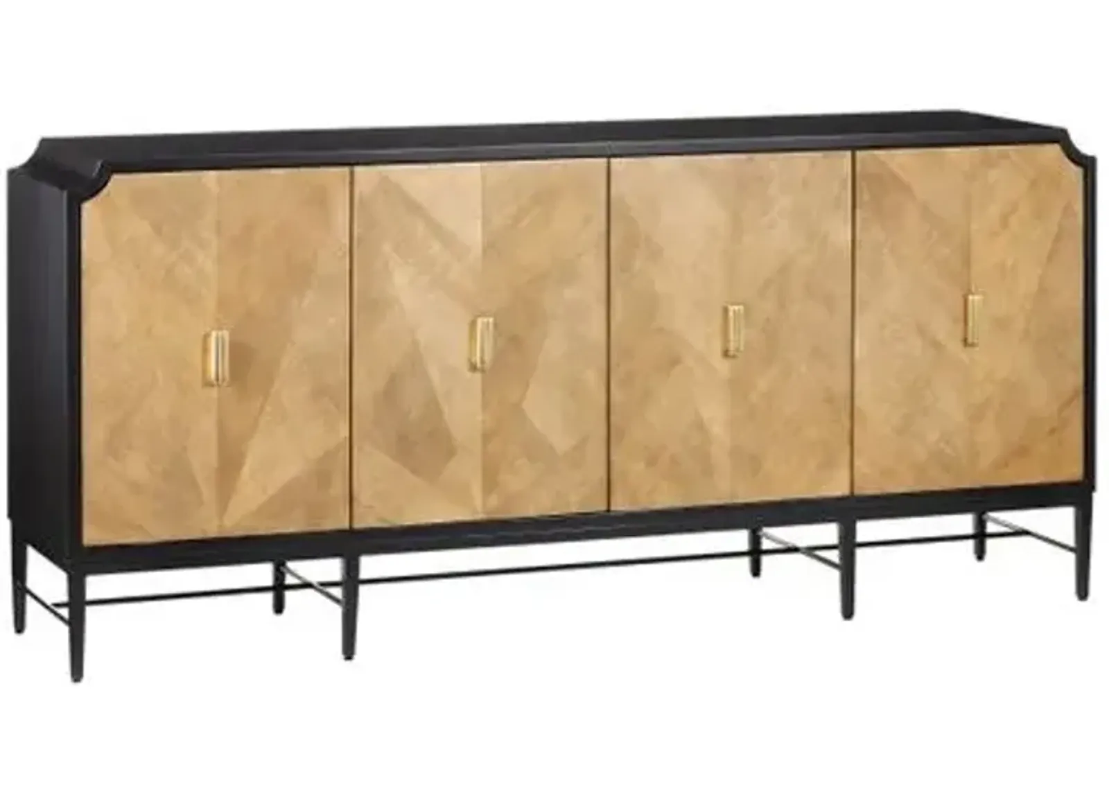 Kallista Credenza - Caviar Black/Natural - Currey & Company