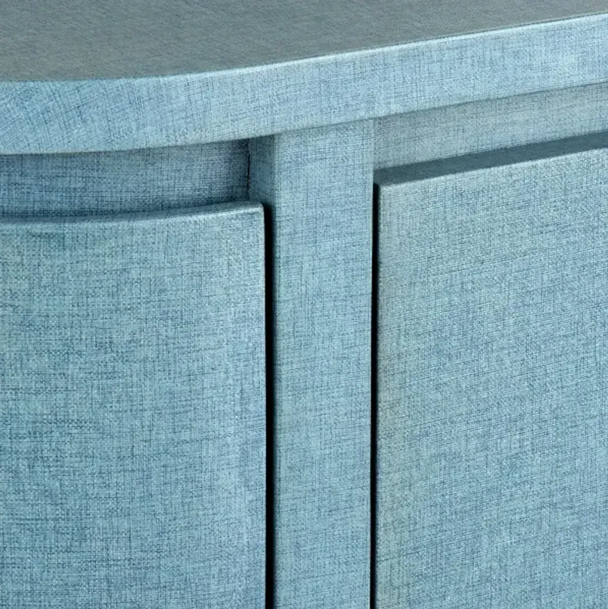 Briallen Demilune Cabinet, Lacquered Blue Linen