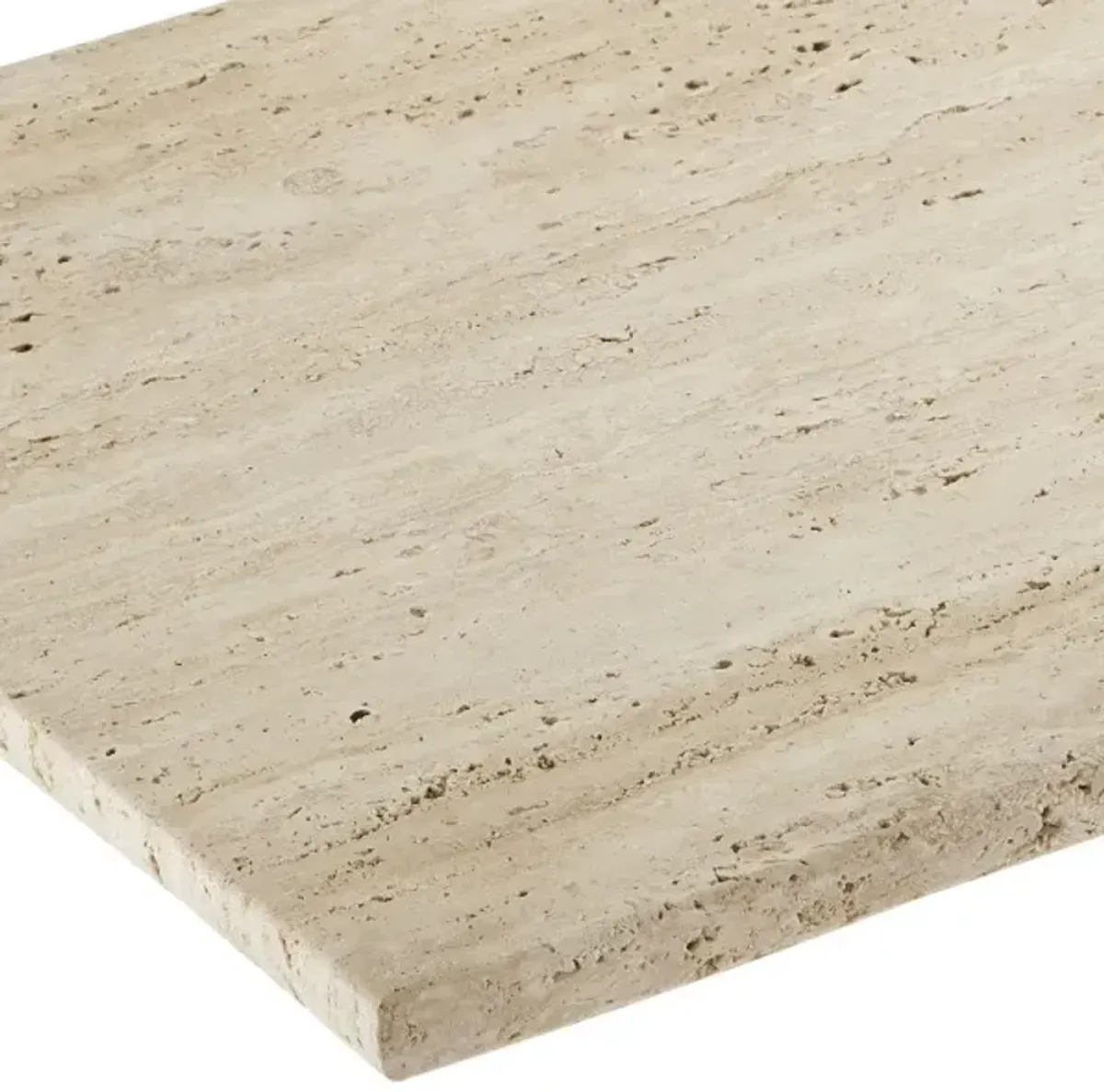 Demi Travertine Console Table, Natural
