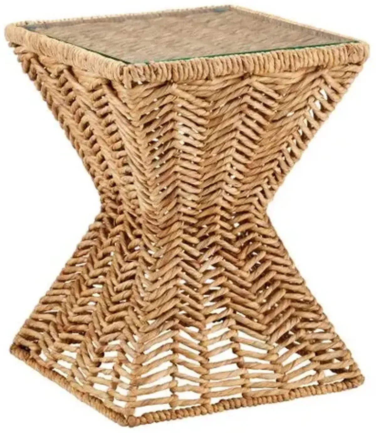 Hadi Water Hyacinth Rope Accent Table - Natural - Currey & Company - Brown - 18Wx18Dx23H in