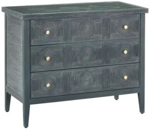 Santos Rattan Large Chest - Sea Sand - Currey & Company - Blue