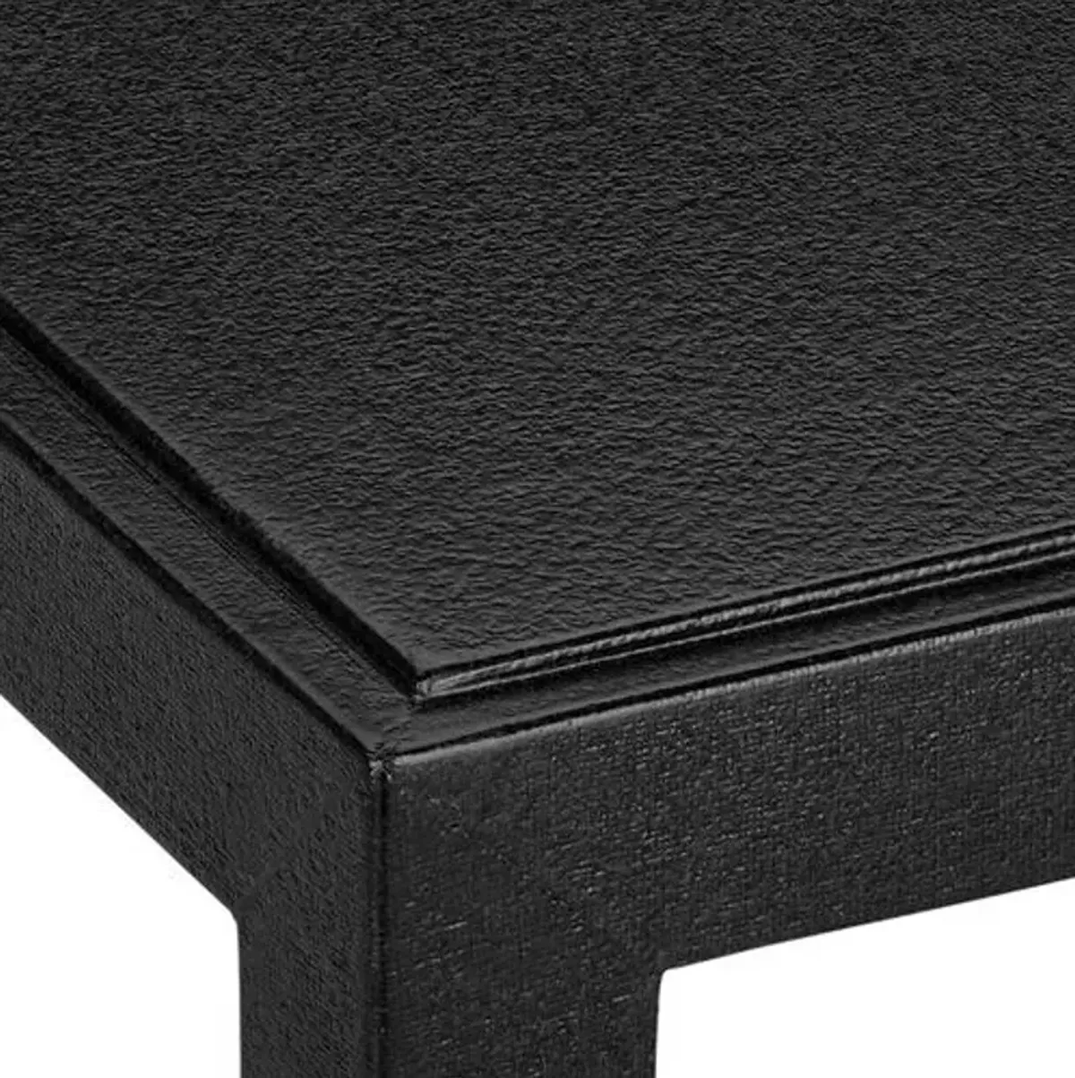 Verona End Table - Black Lacquered Linen/Champagne - Currey & Company