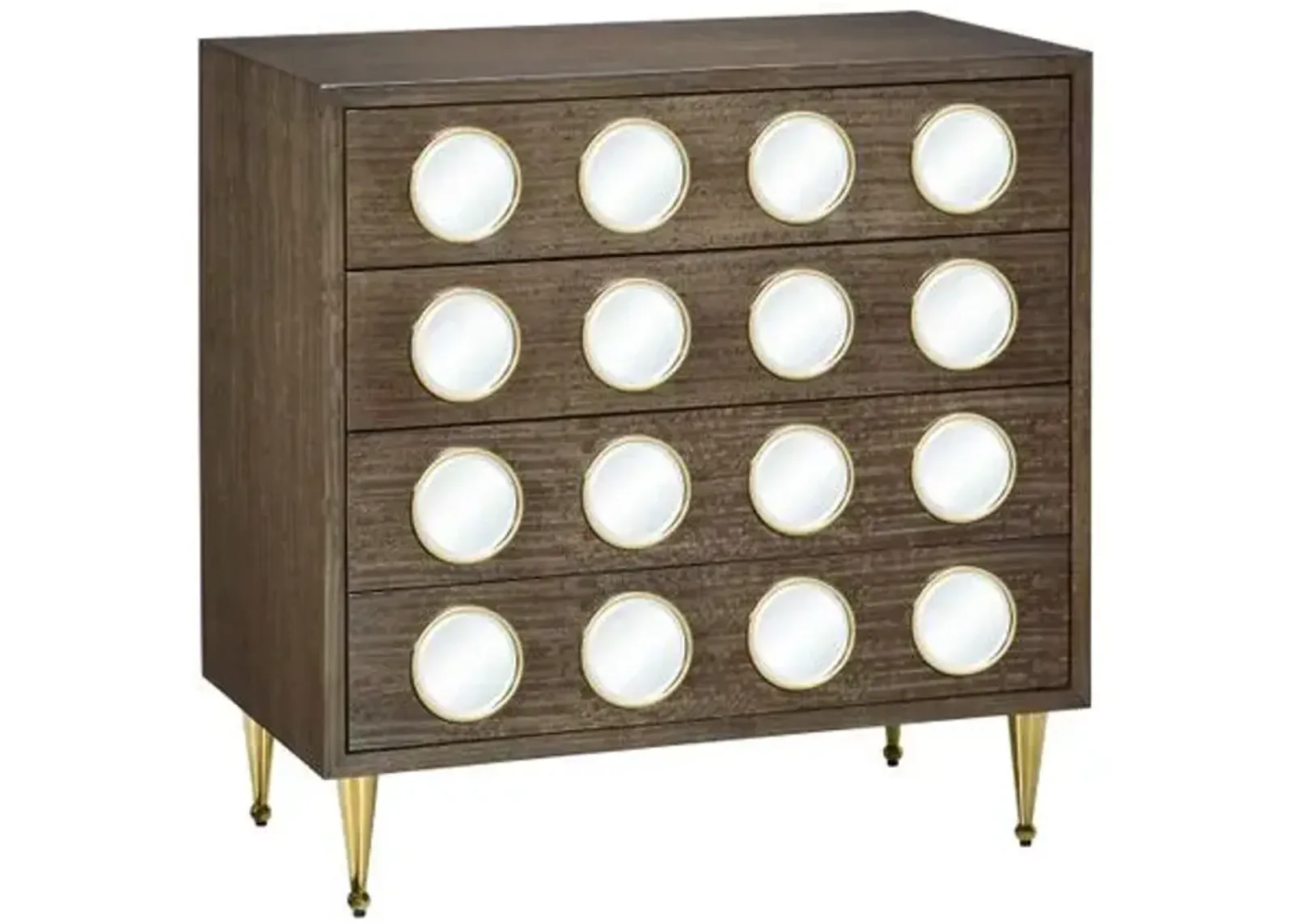 Colette 4-Drawer Chest - Tawny Brown/Polished Brass - Currey & Company