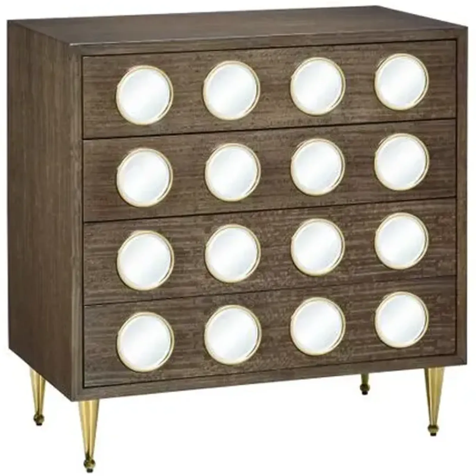 Colette 4-Drawer Chest - Tawny Brown/Polished Brass - Currey & Company