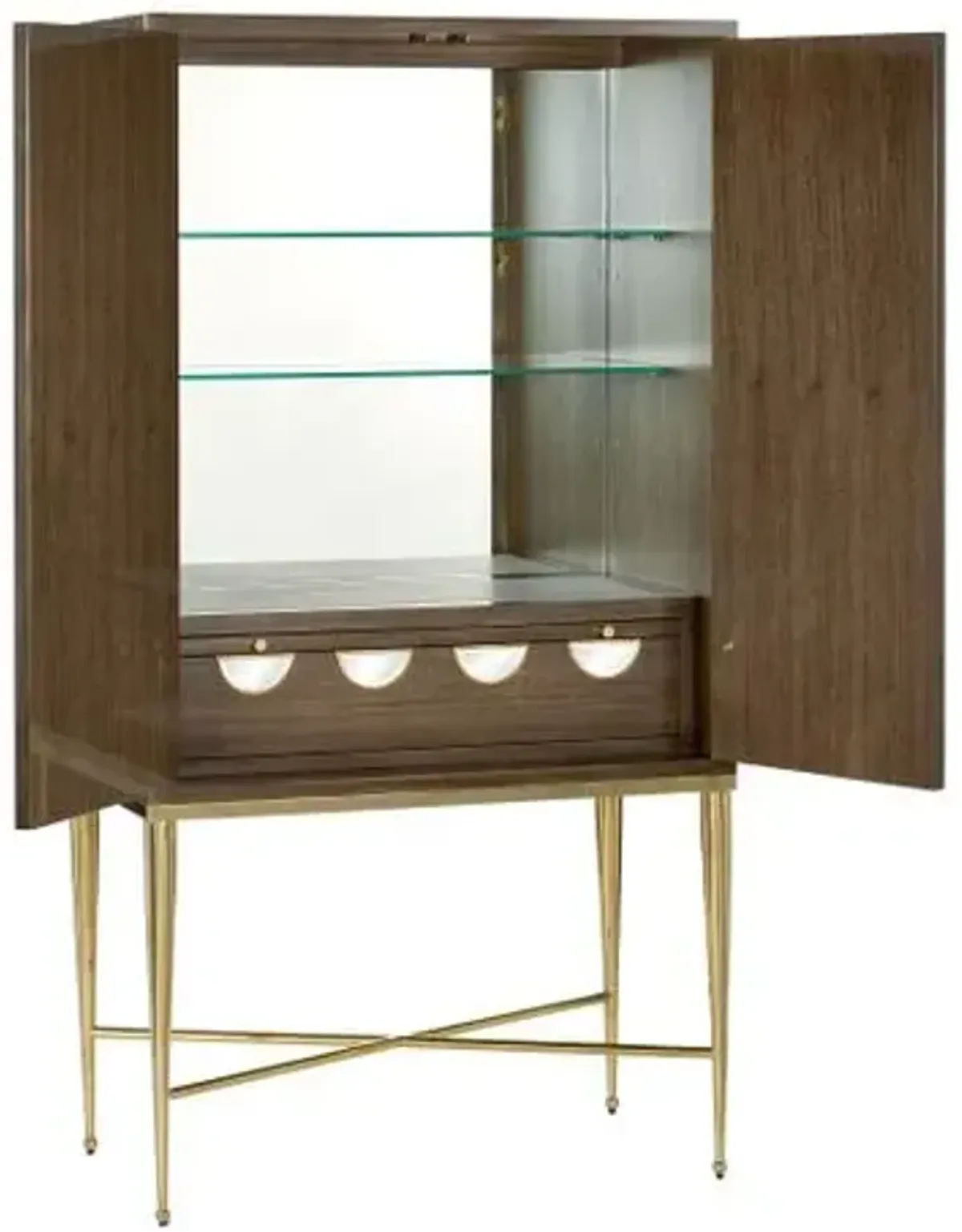 Colette Bar Cabinet - Tawny Brown/Polished Brass - Currey & Company