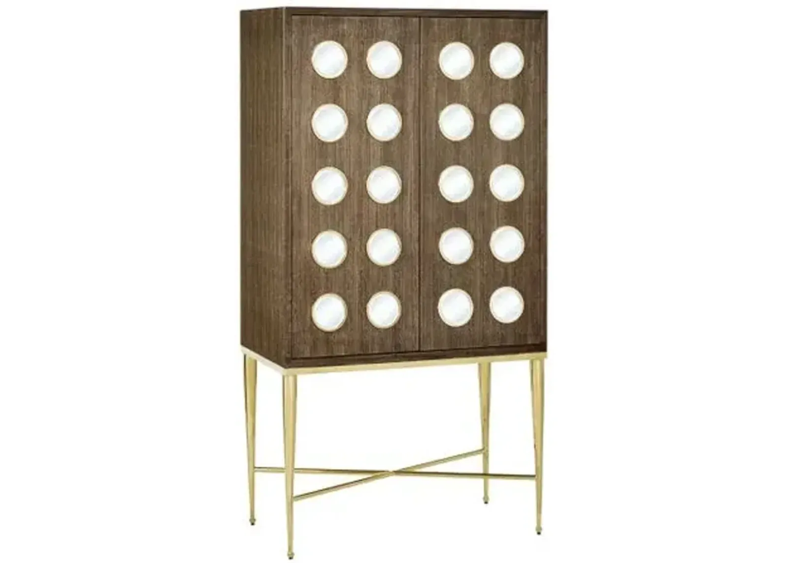 Colette Bar Cabinet - Tawny Brown/Polished Brass - Currey & Company