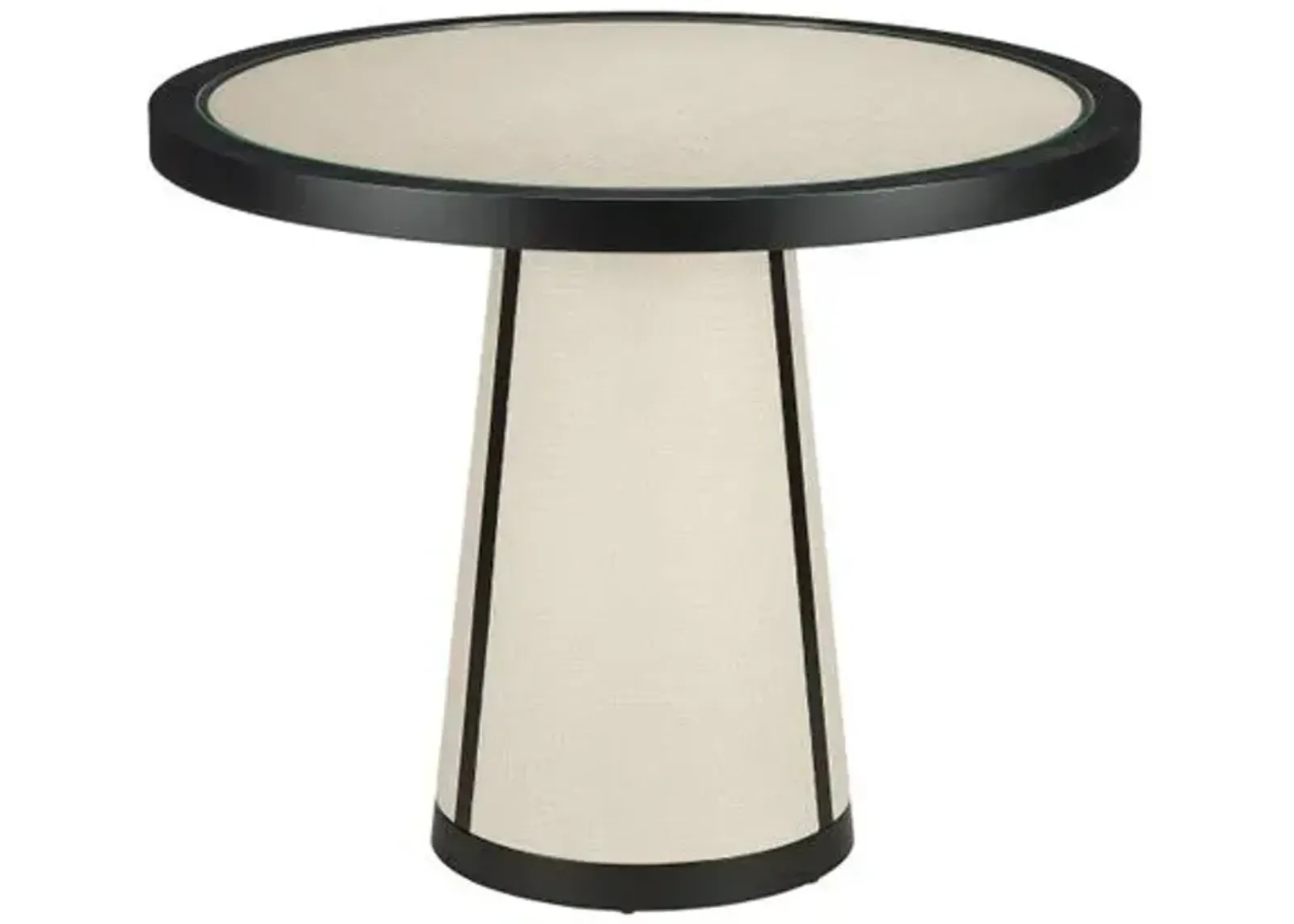 Deanna Raffia Entry Table - Ivory/Black - Currey & Company