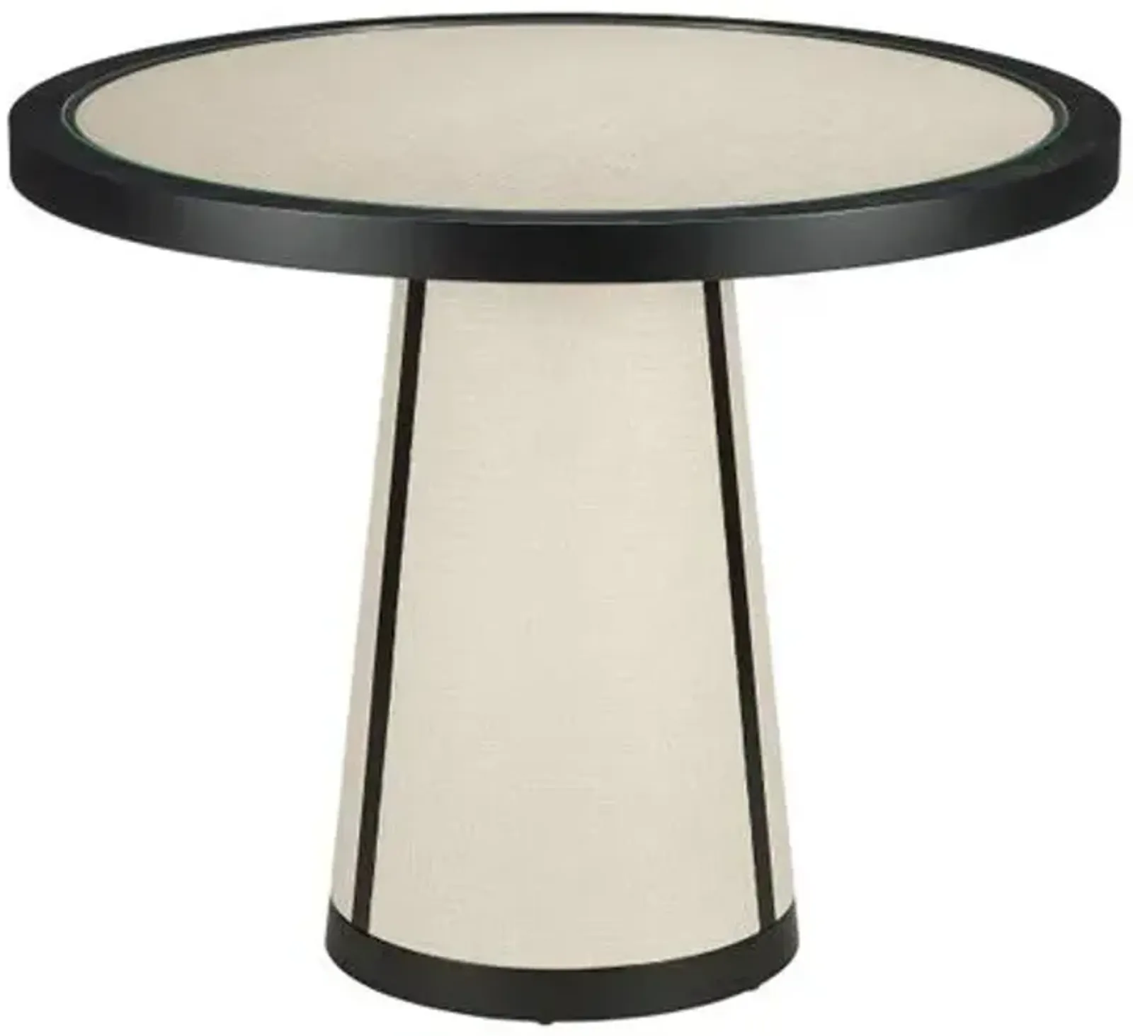 Deanna Raffia Entry Table - Ivory/Black - Currey & Company