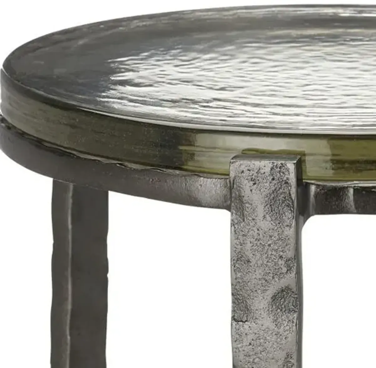 Acea Cast Glass Drinks Table - Currey & Company - Gray