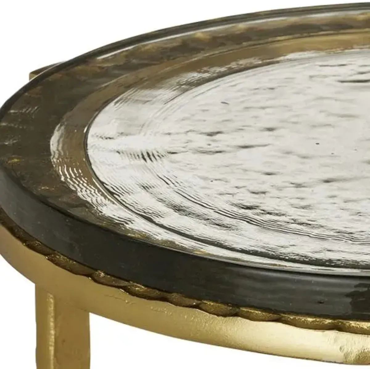 Acea Cast Glass Accent Table - Currey & Company - Gold - 18.5Hx15D in