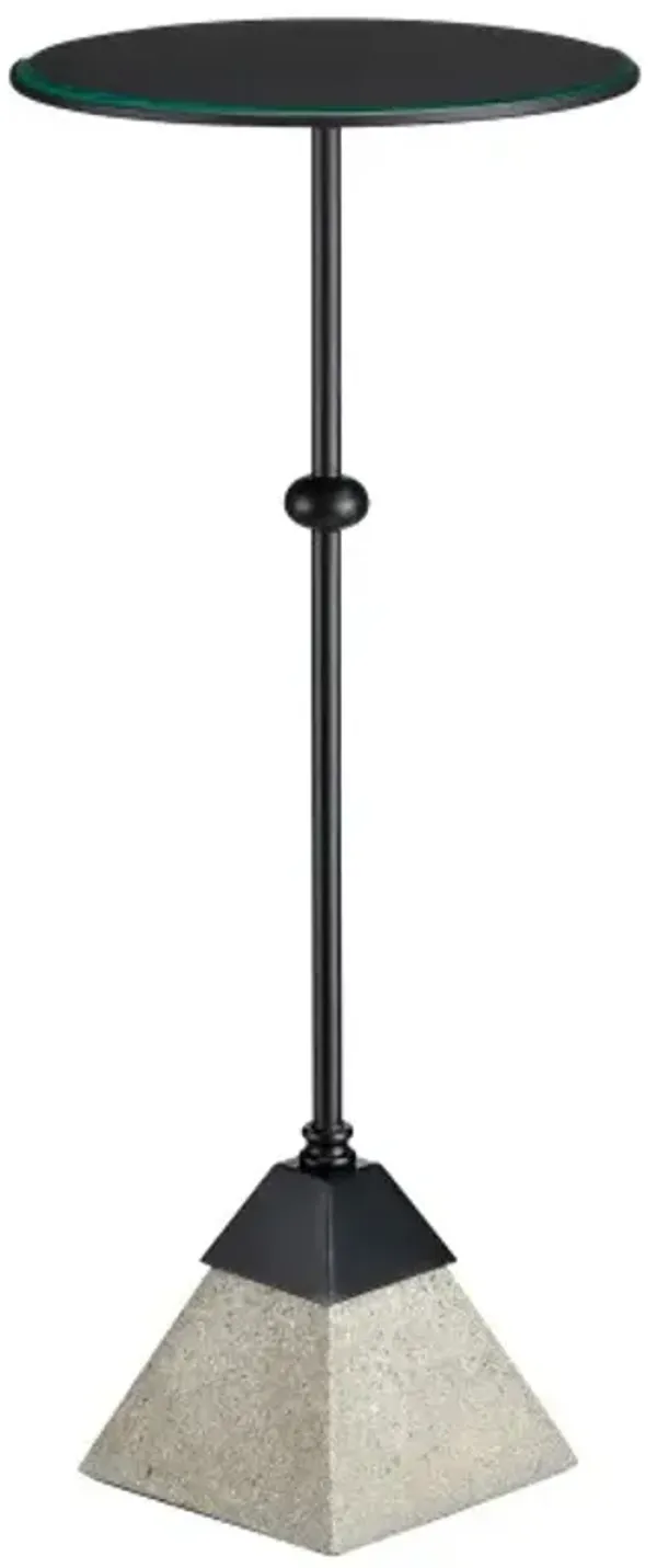 Parna Concrete Accent/Drinks Table, Satin Black