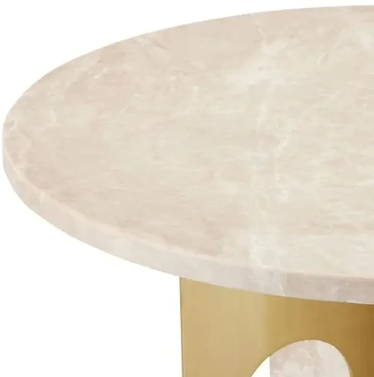 Selene Marble Accent Table - Natural/Polished Brass - Currey & Company - Brown - 22.5Hx18D in