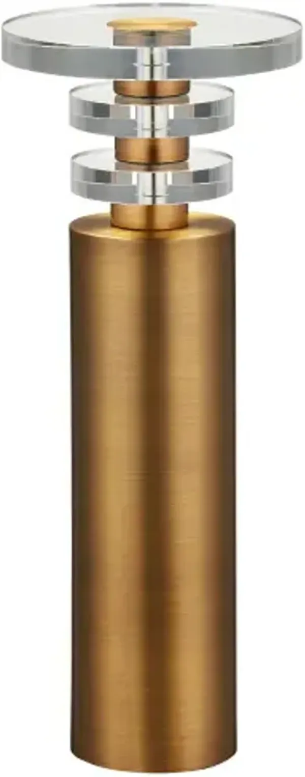 Shani Drinks Table, Antique Brass/Crystal