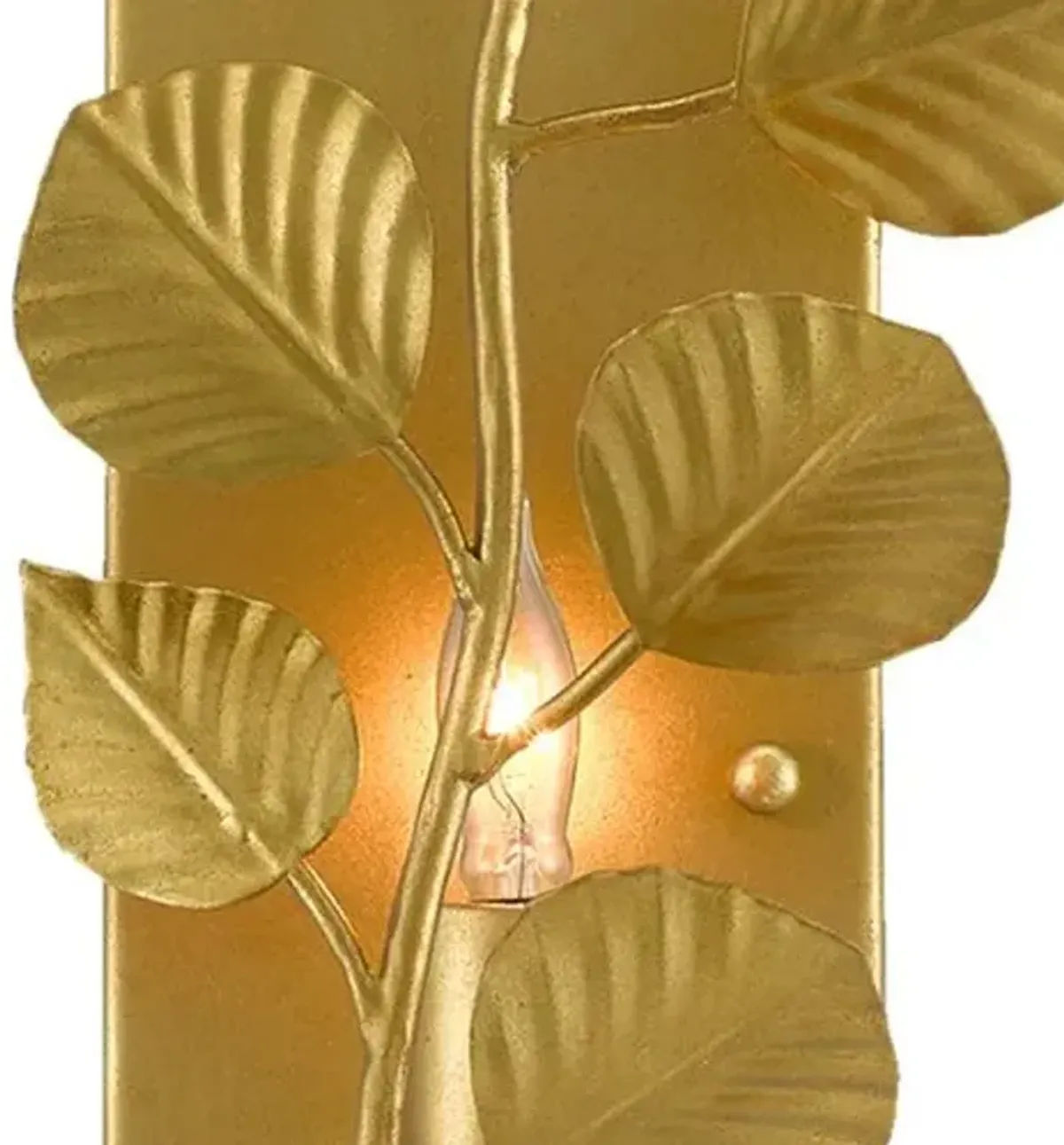 Golden Eucalyptus Wall Sconce - Gold - Currey & Company