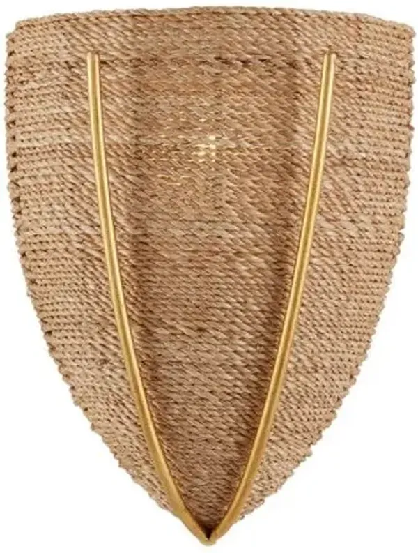 Dreamscape Rope Wall Sconce - Natural/Gold - Currey & Company - Brown