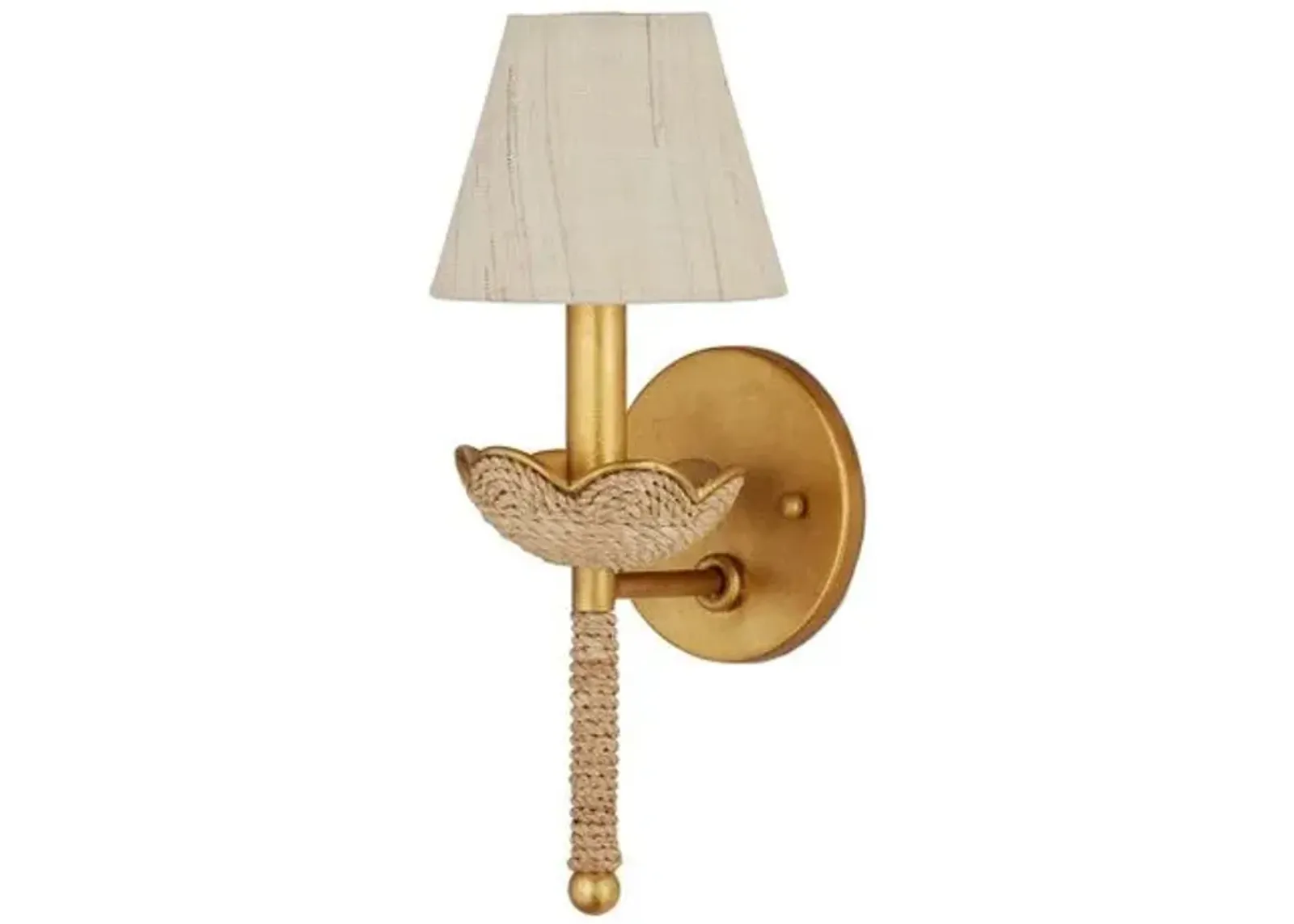 Vichy Rope Wall Sconce - Natural/Gold - Currey & Company - Brown